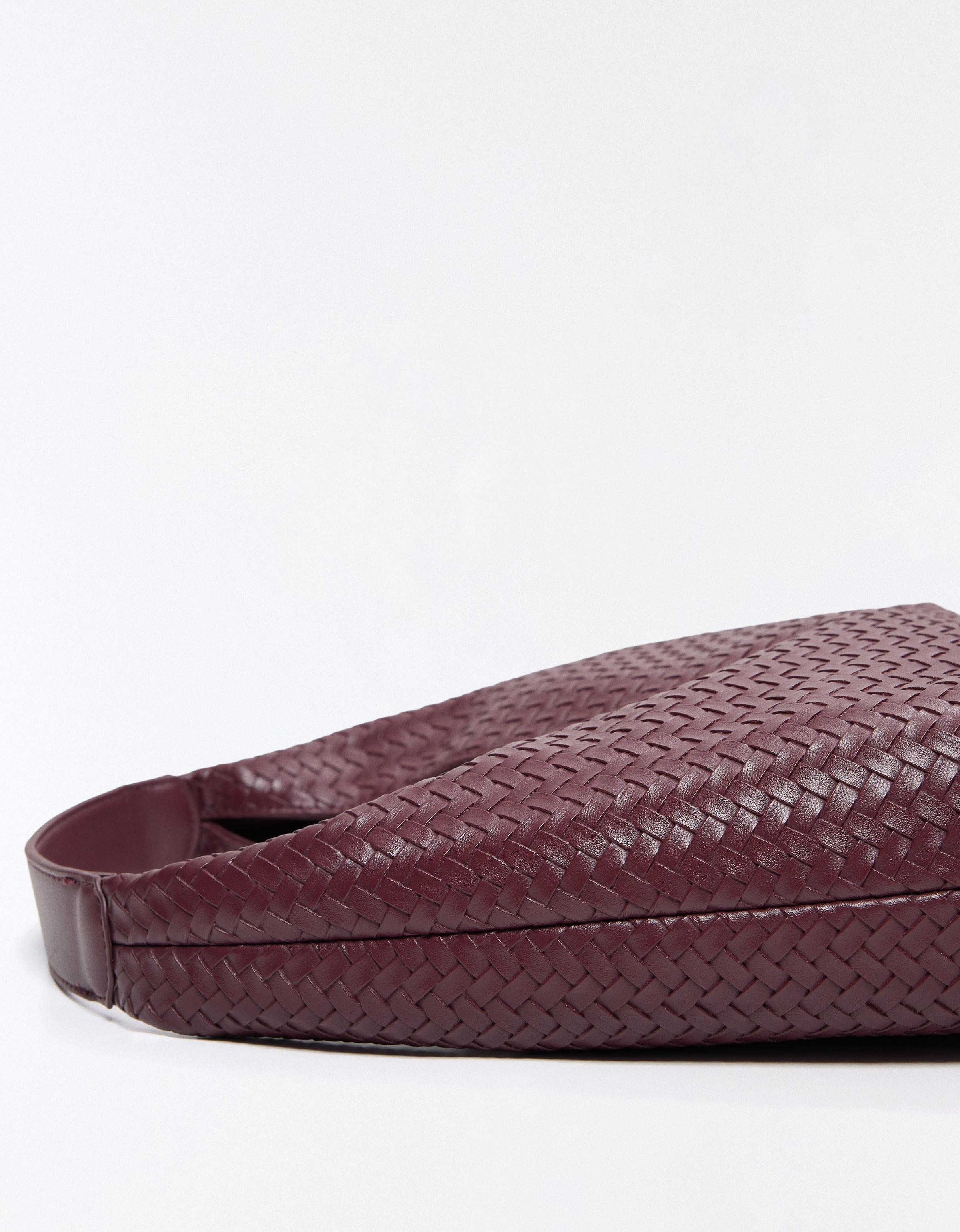 Woven bucket bag — Burgundy