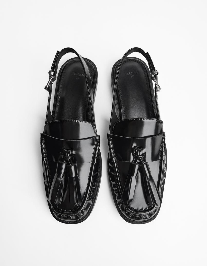 Mocasín borlas destalonado-Negro-3