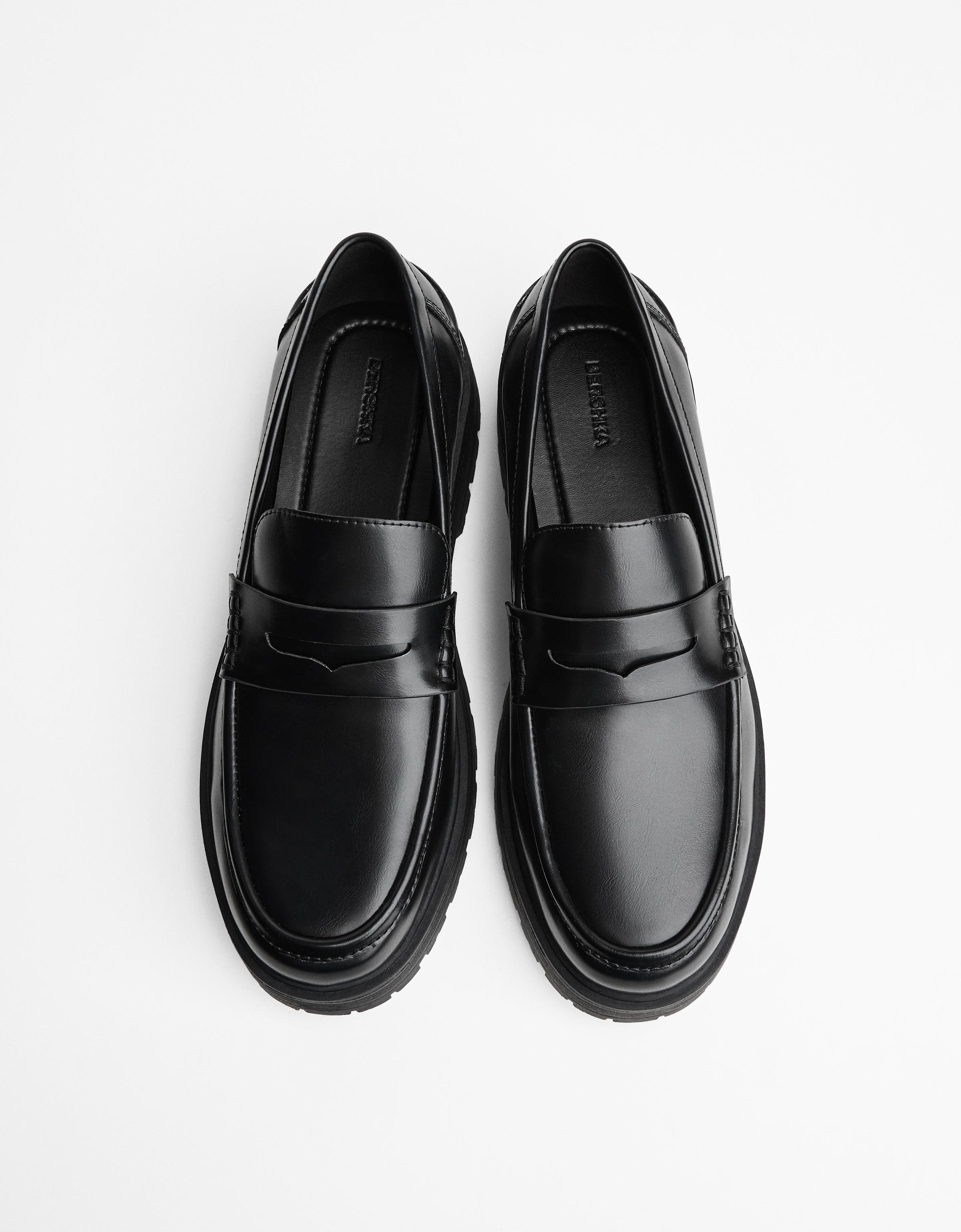 Chunky sole loafers — BLACK