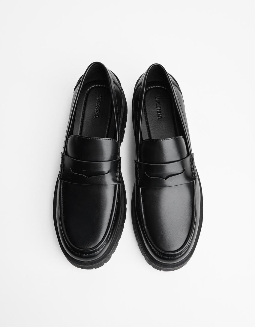 Loafers with chunky soles-BLACK-3