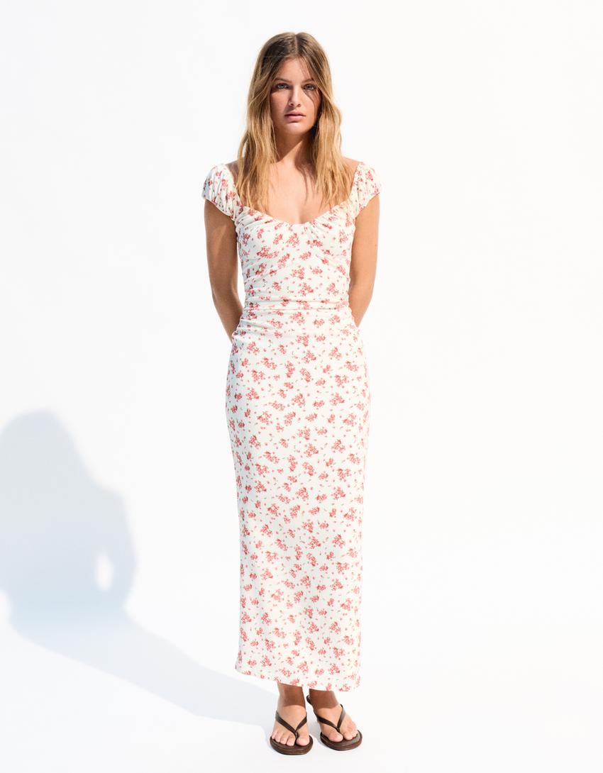 Vestido midi-Blanco