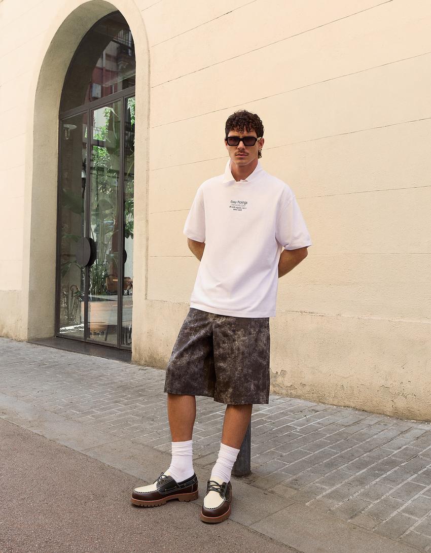 Short sleeve T-shirt with print-White