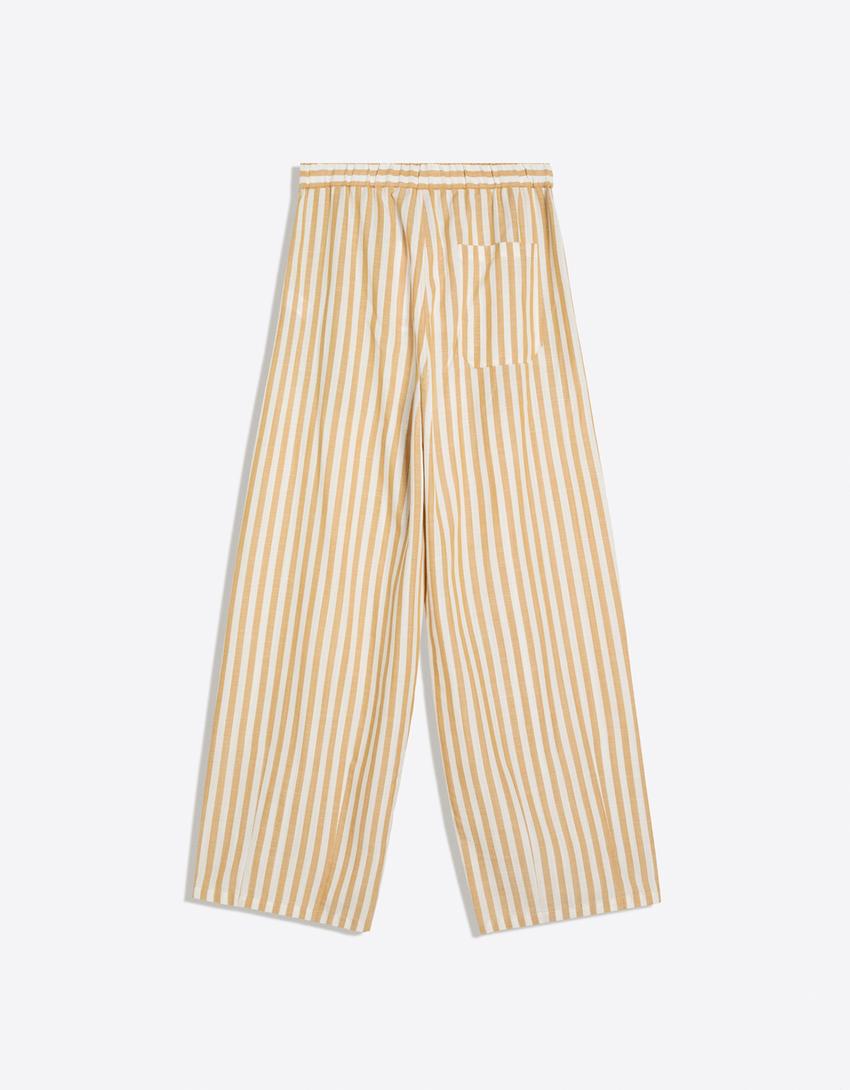 Super baggy pajama-style trousers-Camel