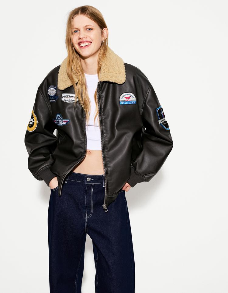 Double-faced jacket with patches