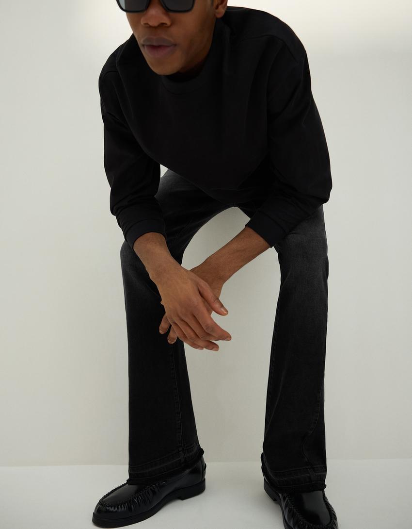 Flared comfort jeans-Black
