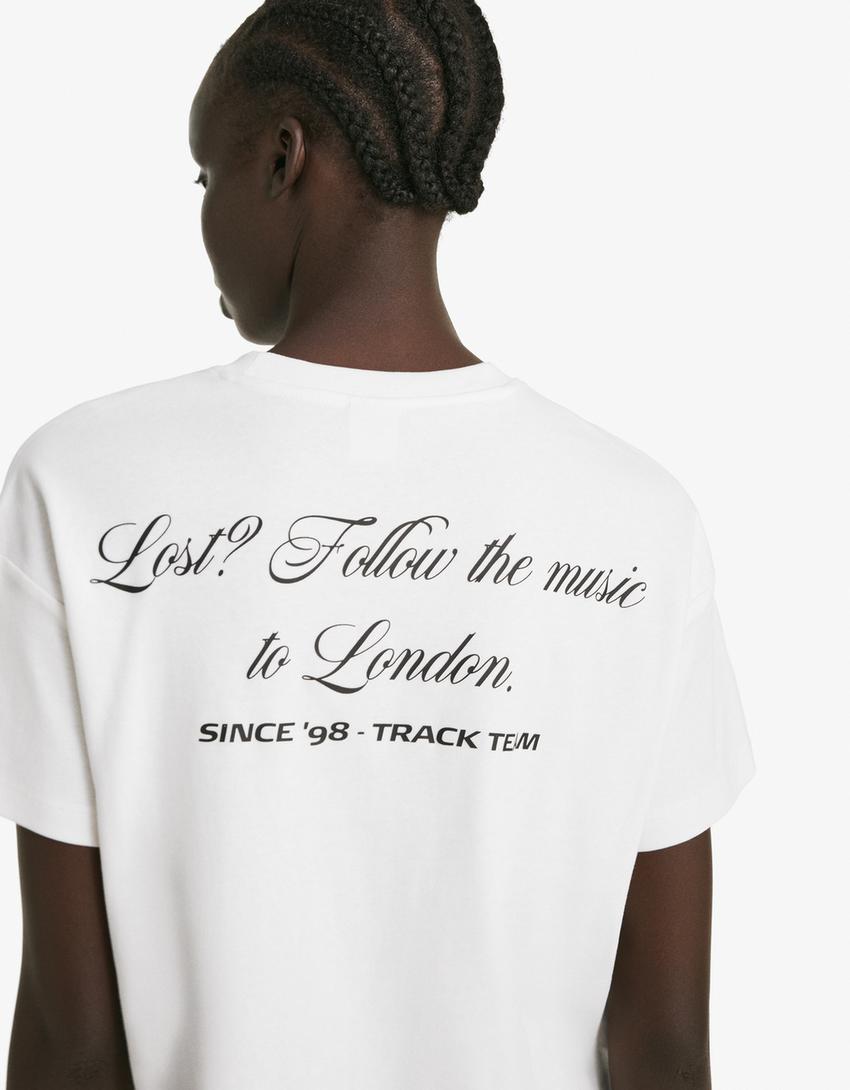 Short sleeve print T-shirt-White