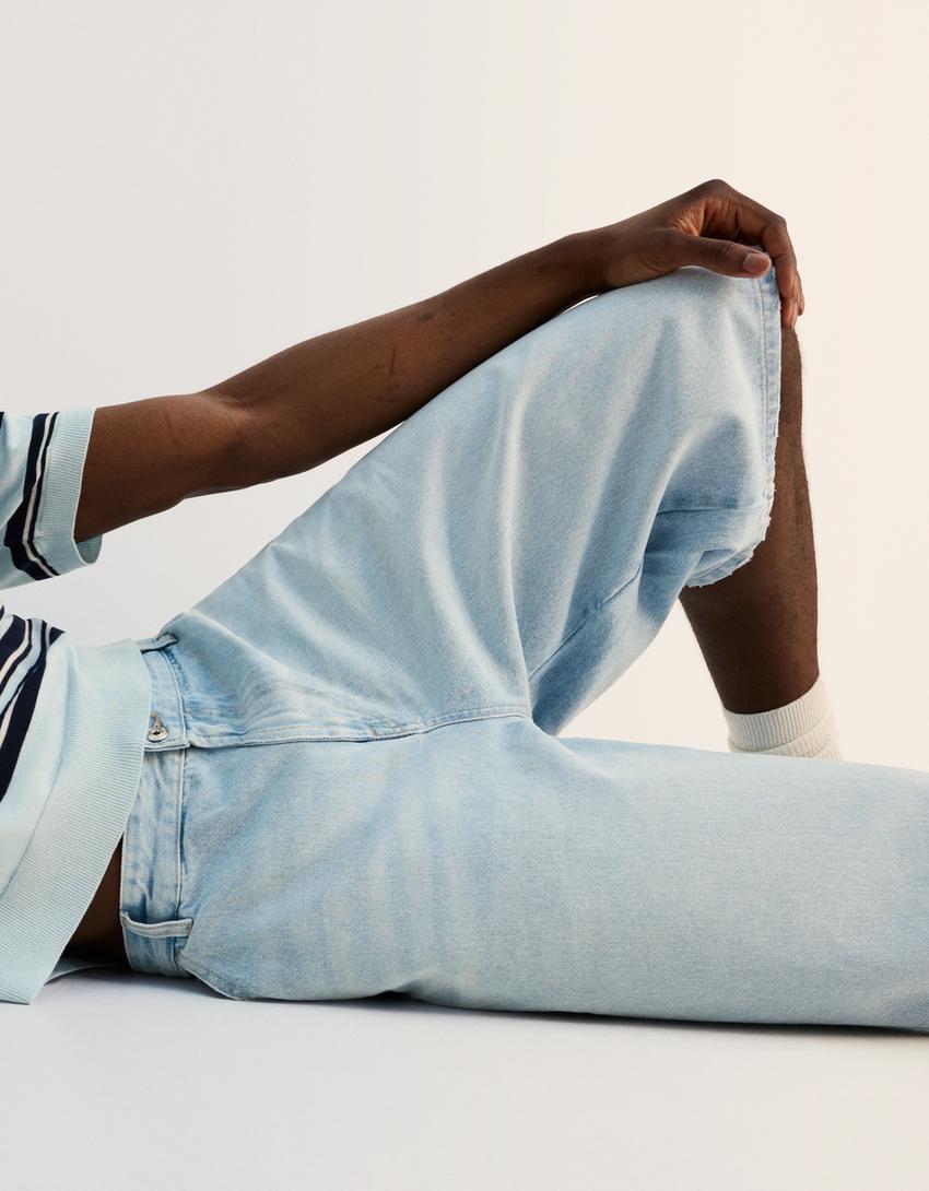 Bermuda denim skater-Bleu clair-3
