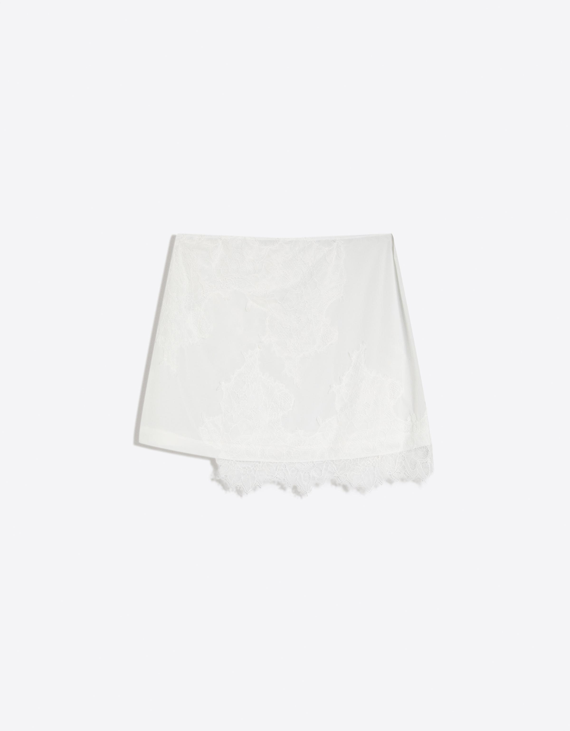 Mesh and lace skirt