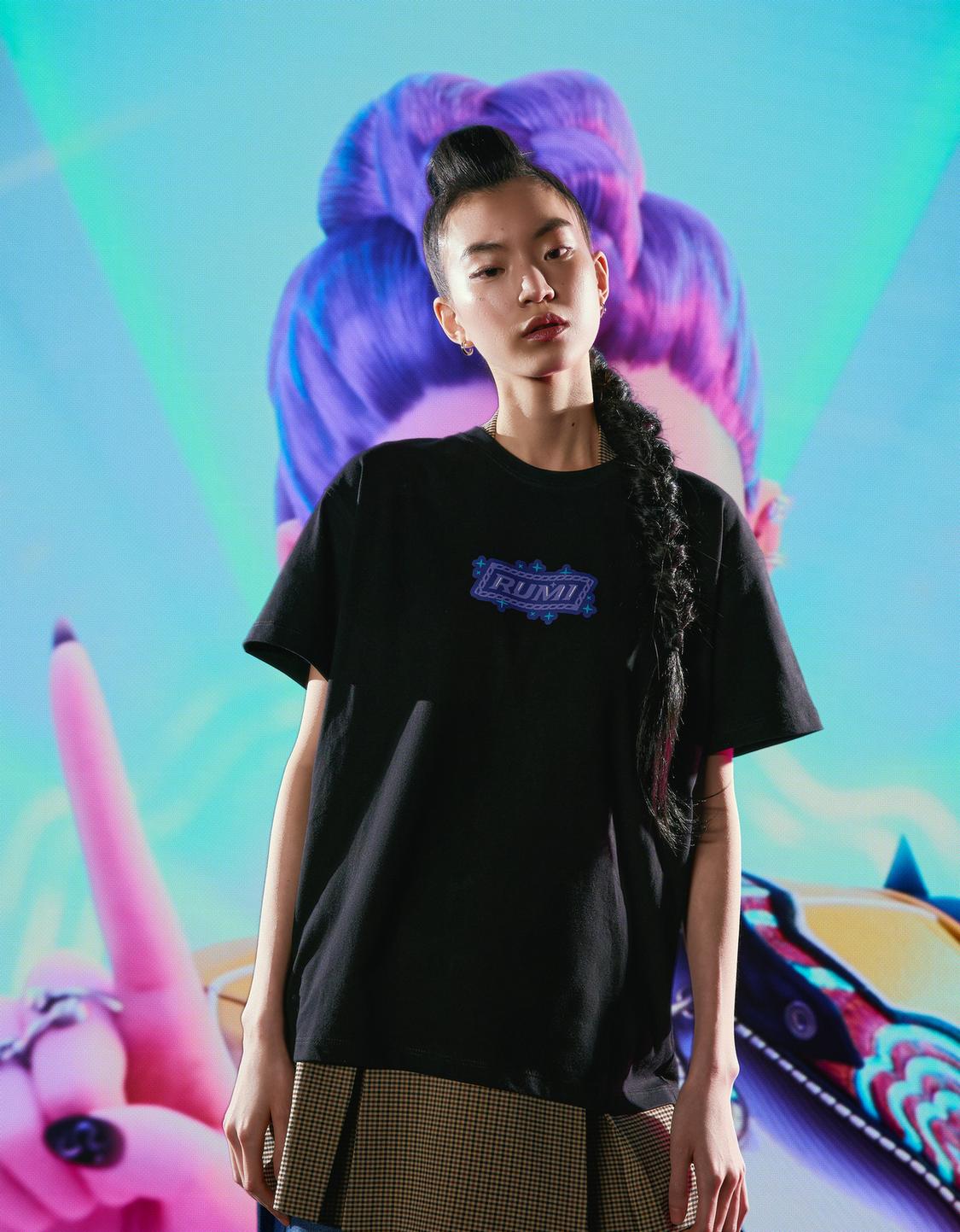 Футболка KPop Demon Hunters Huntr/x с короткими рукавами и принтом