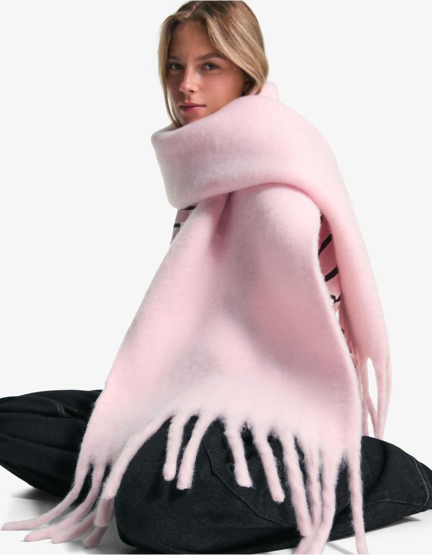 Solid-coloured scarf-Pink
