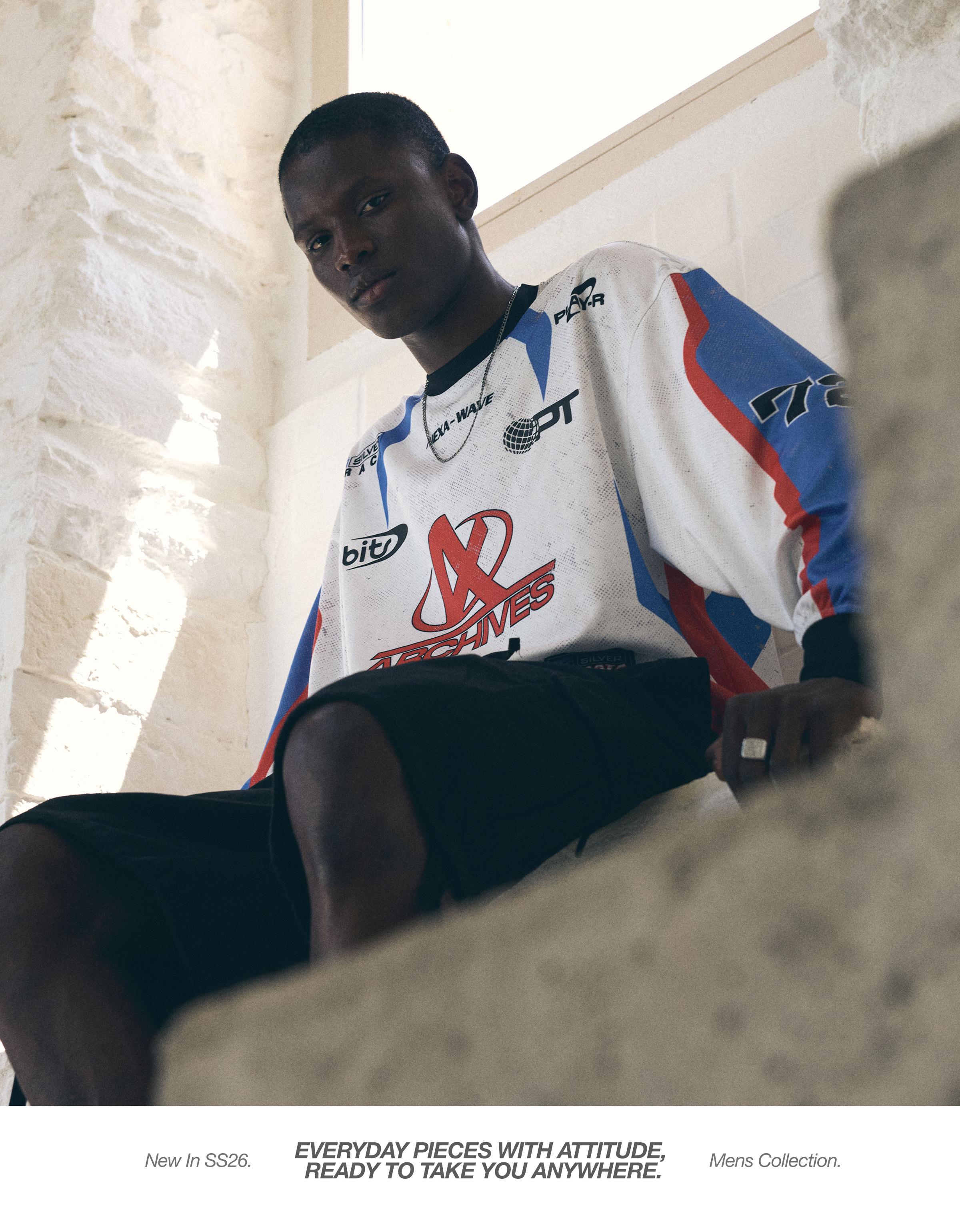 Technical print long-sleeve T-shirt — Off white