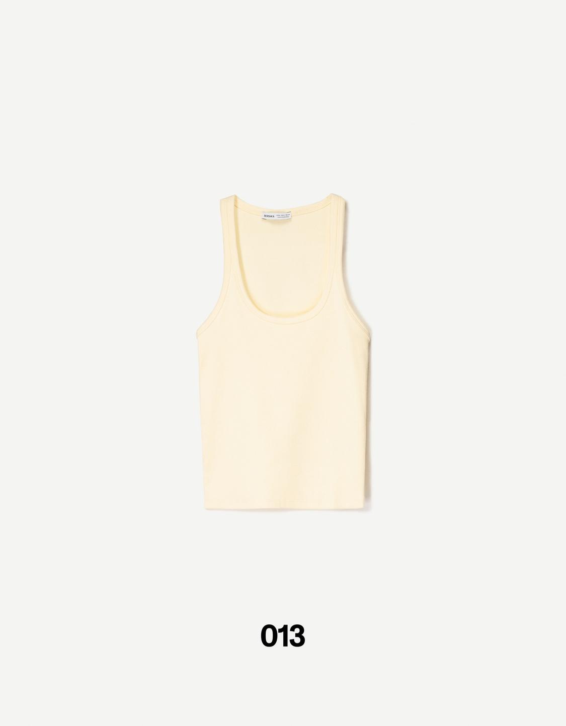 Sleeveless ribbed T-shirt