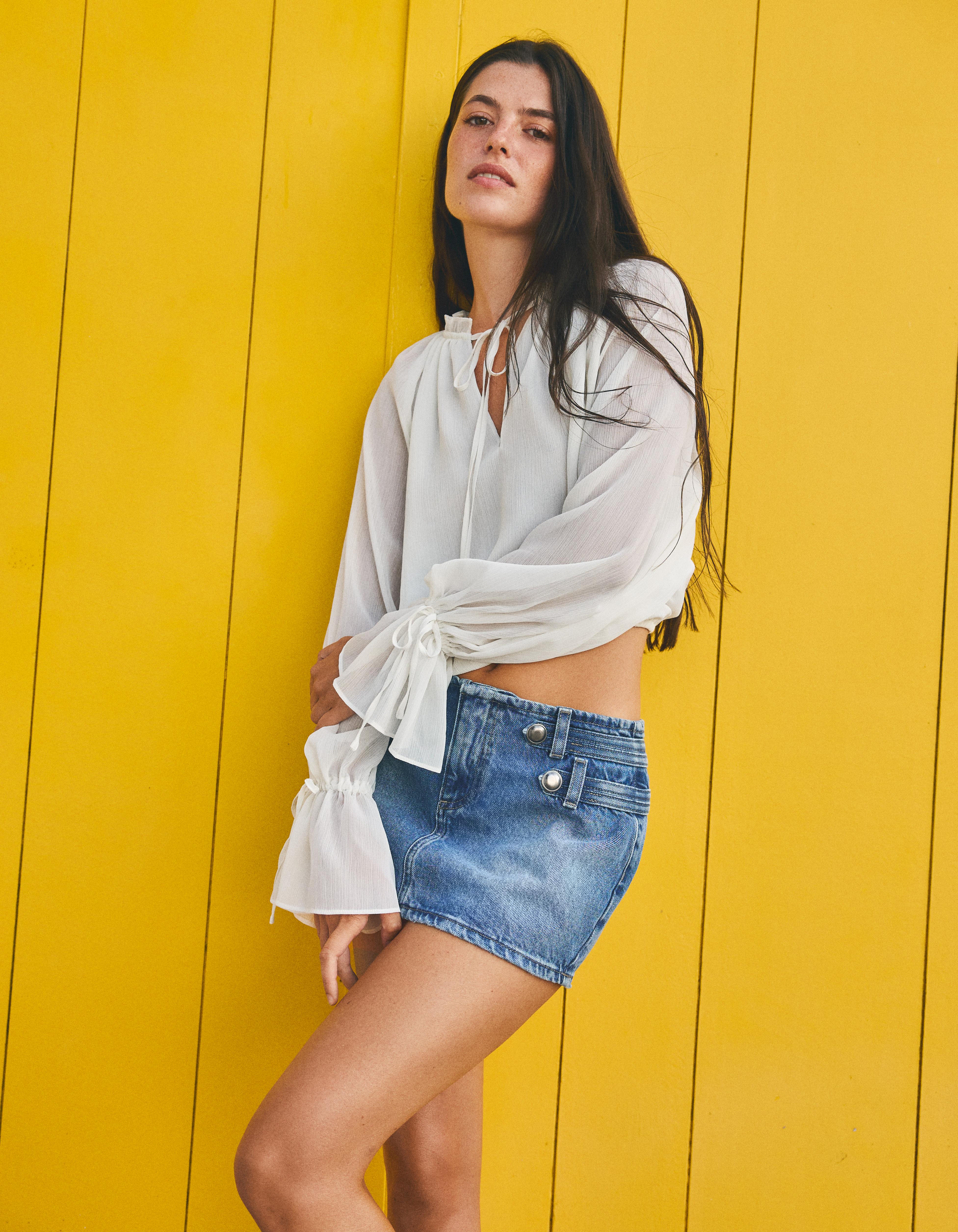 Denim mini skirt — Light blue
