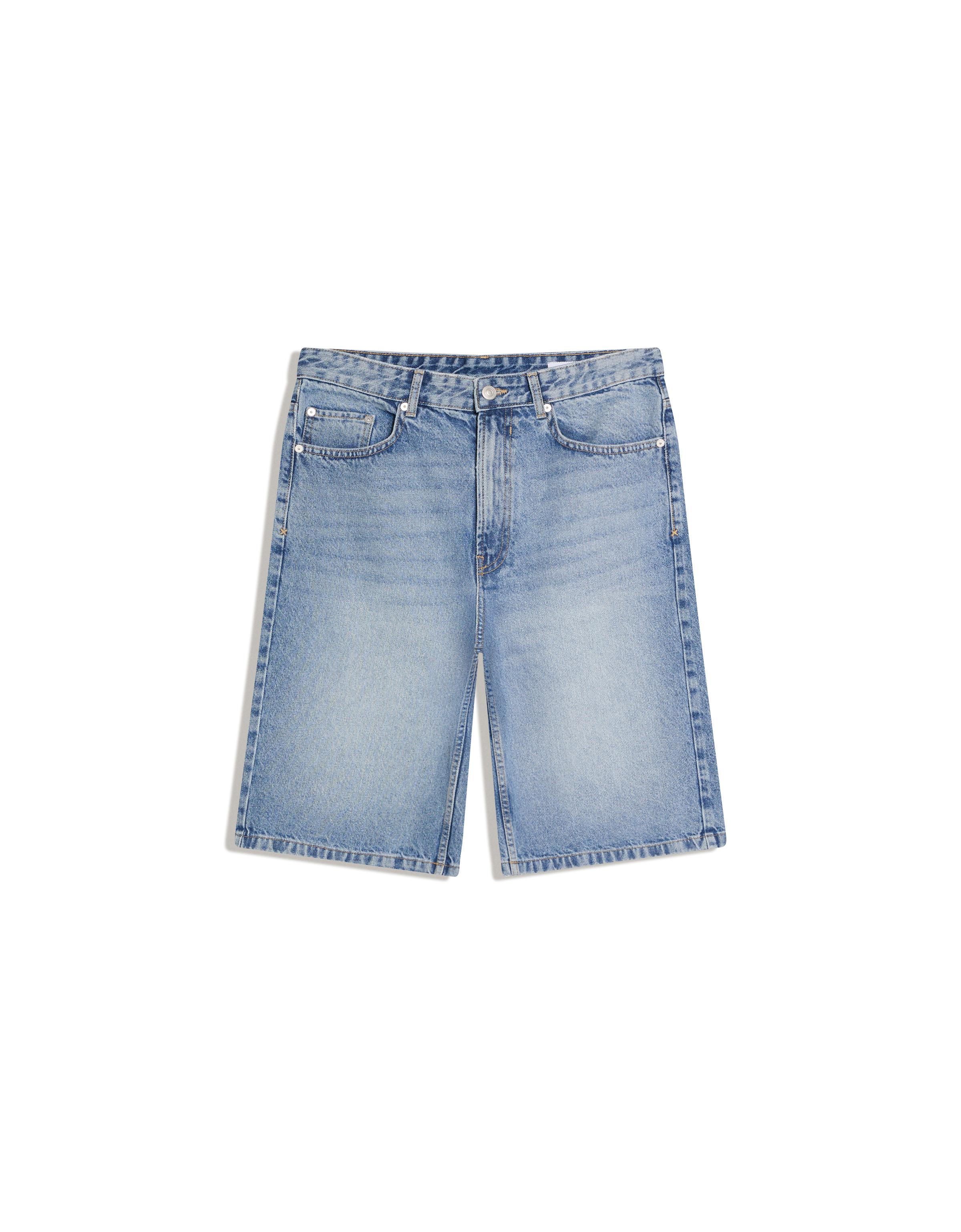Bershka Baggy fit denim bermuda görsel 7