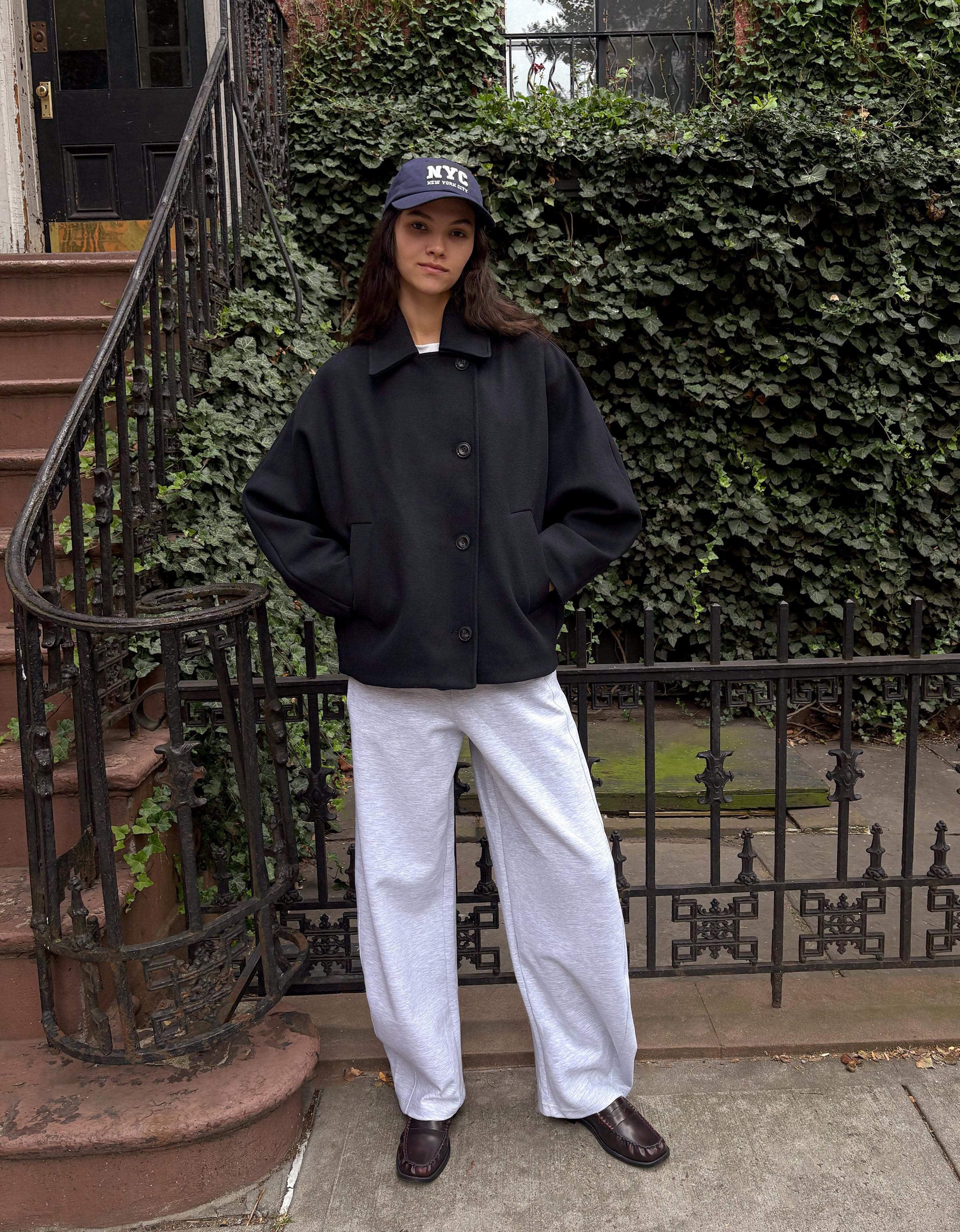 Bershka Jacke Aus Stoff Mit Fledermausärmeln Damen Xs-S Marinenblau