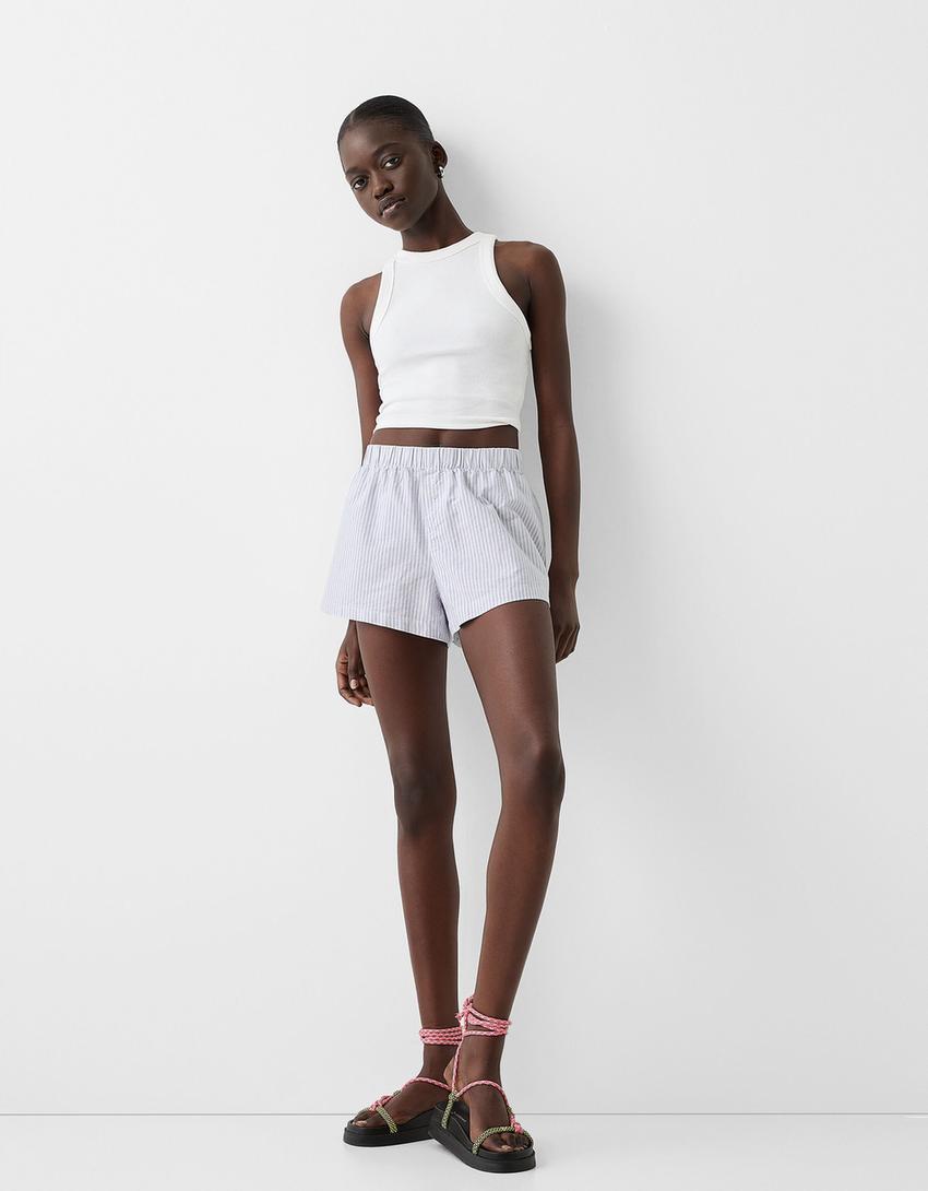 Short rayé-Bleu clair-3
