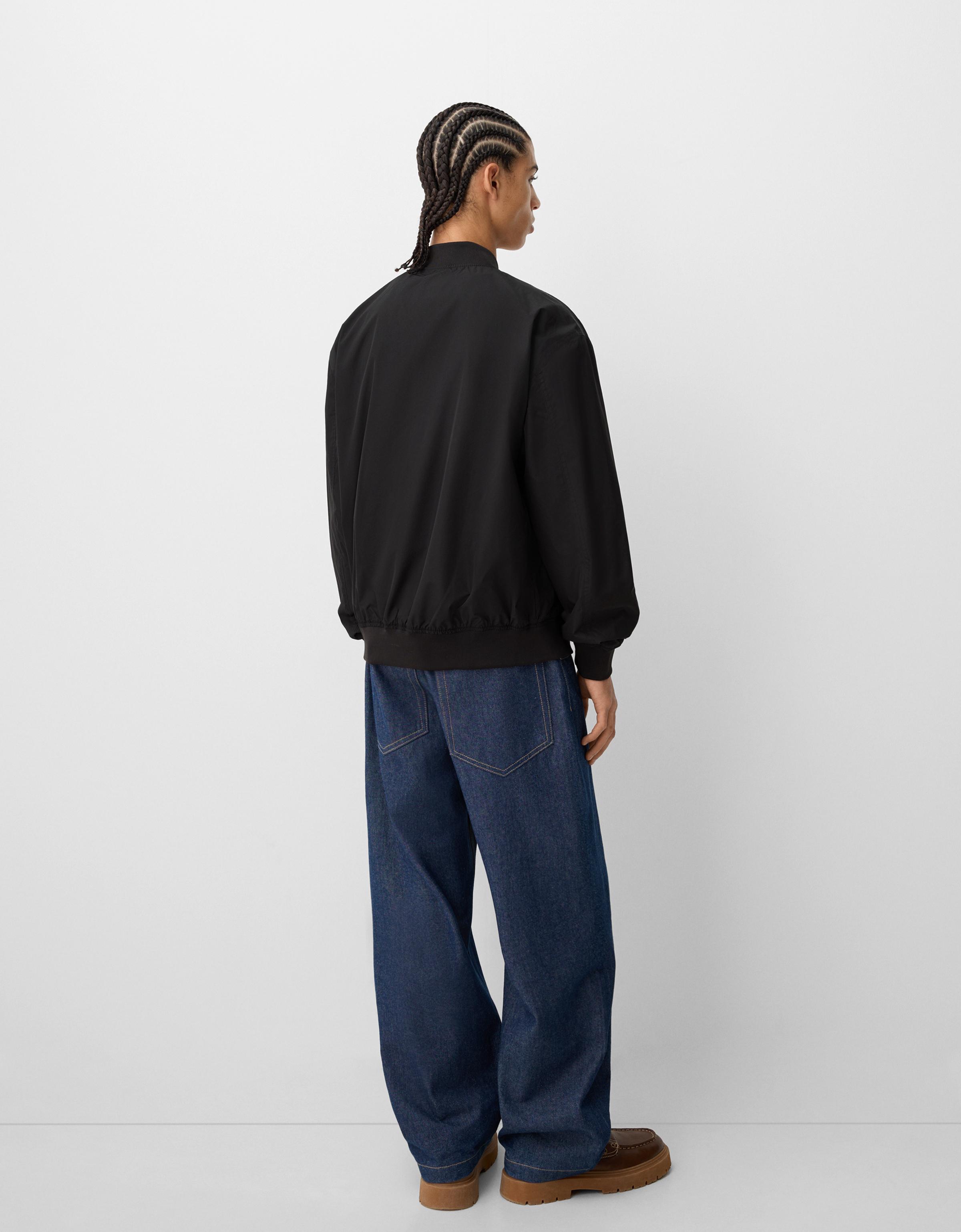 Hafif teknik kumaşlı bomber ceket - Görsel 2