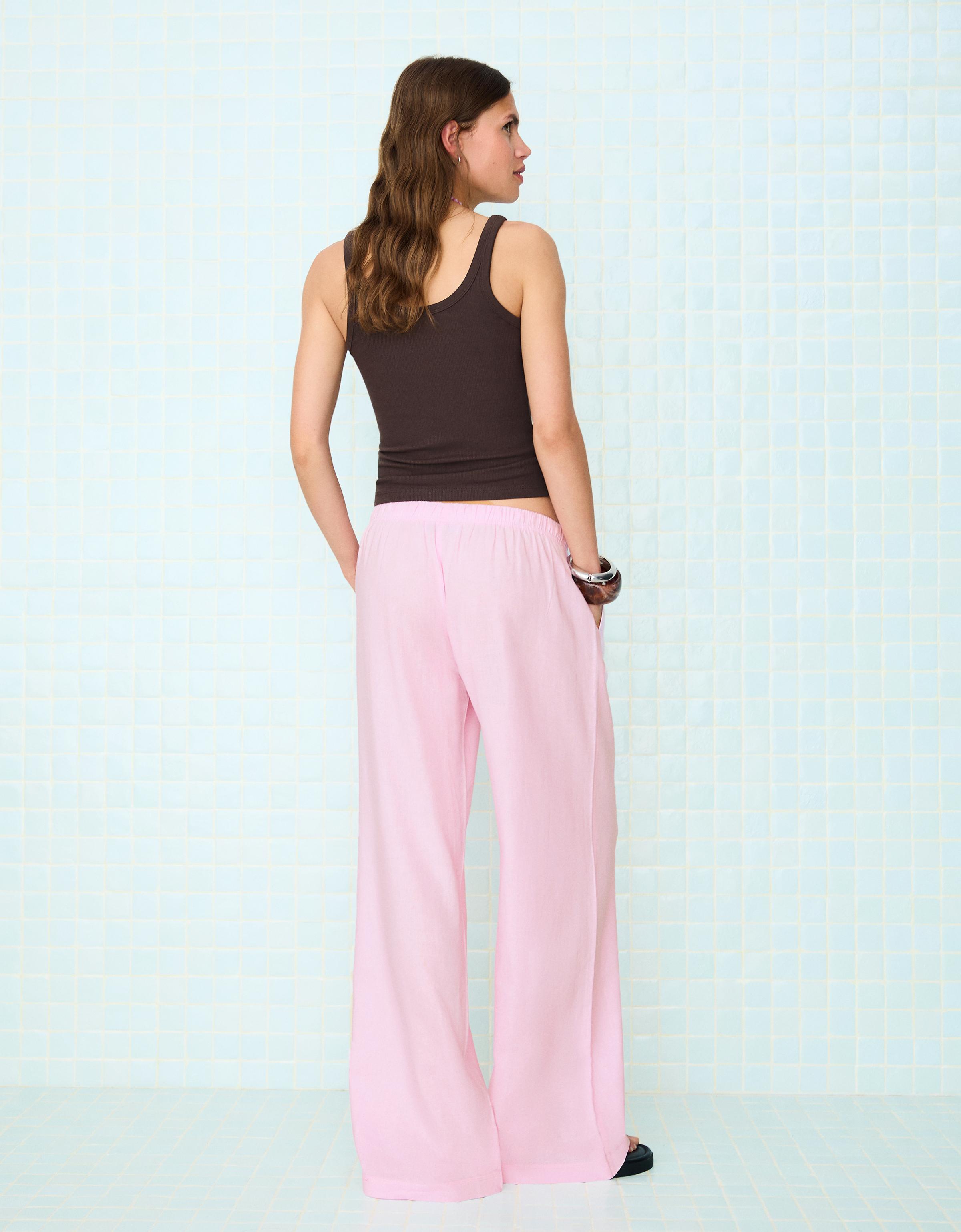 Elasticated waist trousers — Pink