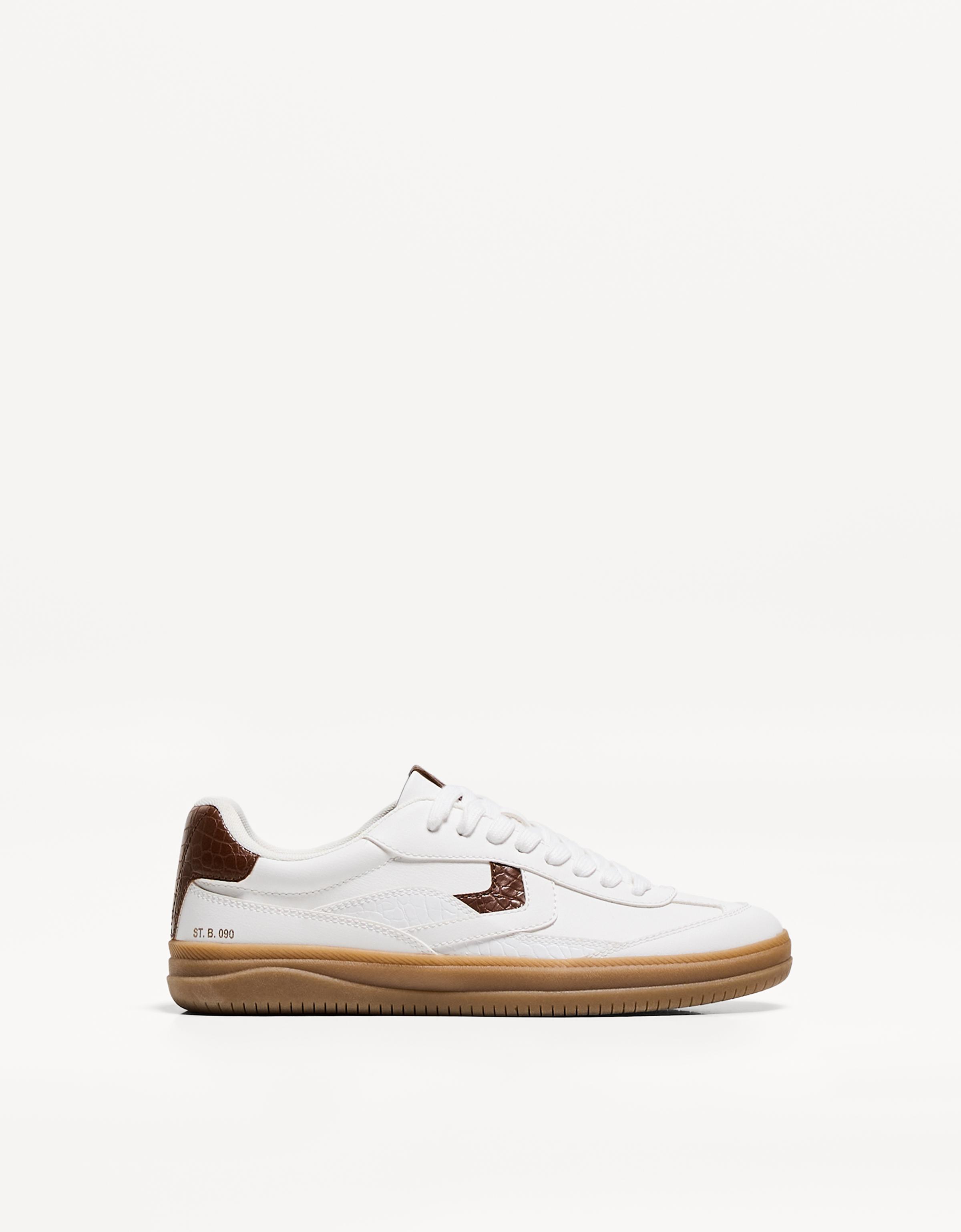 Bershka Retro-Sneaker Mit Animalprint Damen 41 Weiss