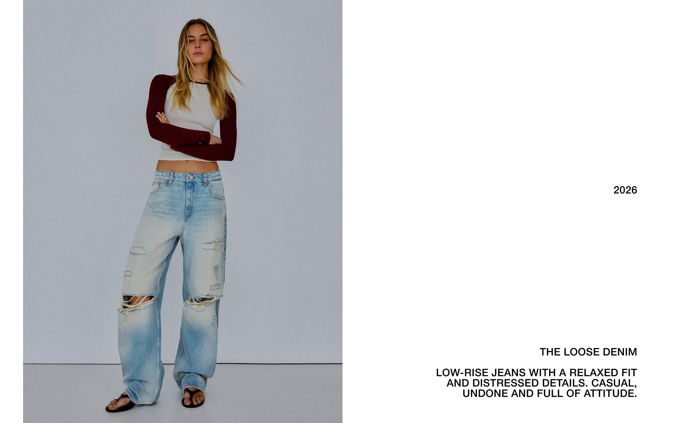 Ripped loose fit jeans — Light blue