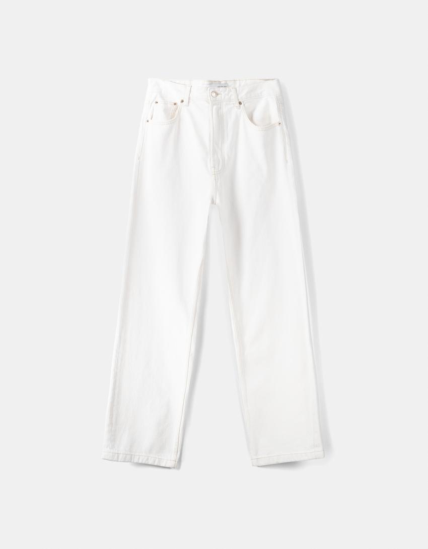 بنطال جينز فضفاض-أبيض-4
