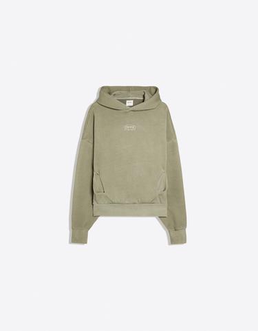 Washed effect hooded sweatshirt — Khaki 5