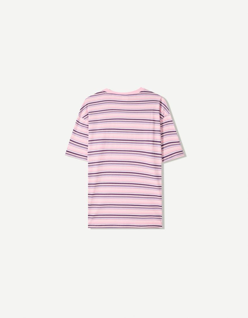 Short sleeve T-shirt with print-Pink-1
