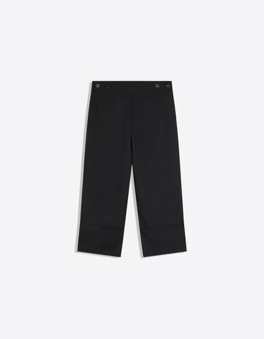 Wide turn-up capris — White / Black 6