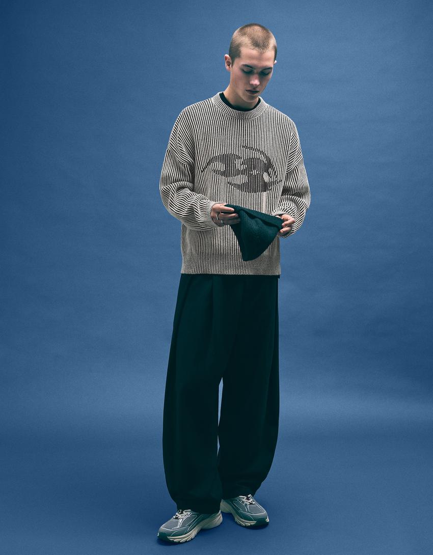 Printed sweater-Grey