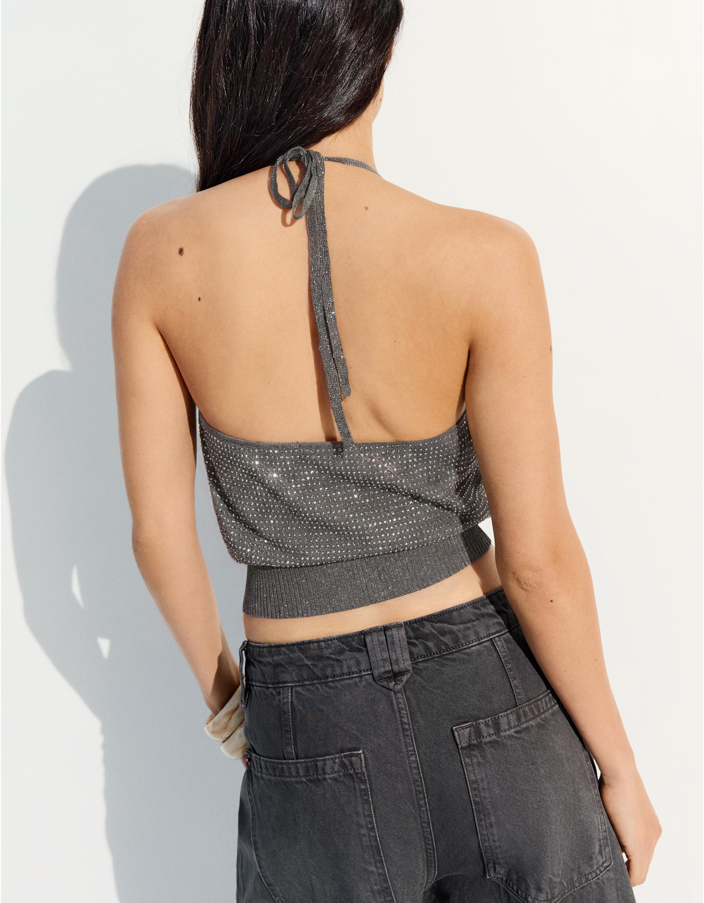 Shimmer halter top - Women | Bershka
