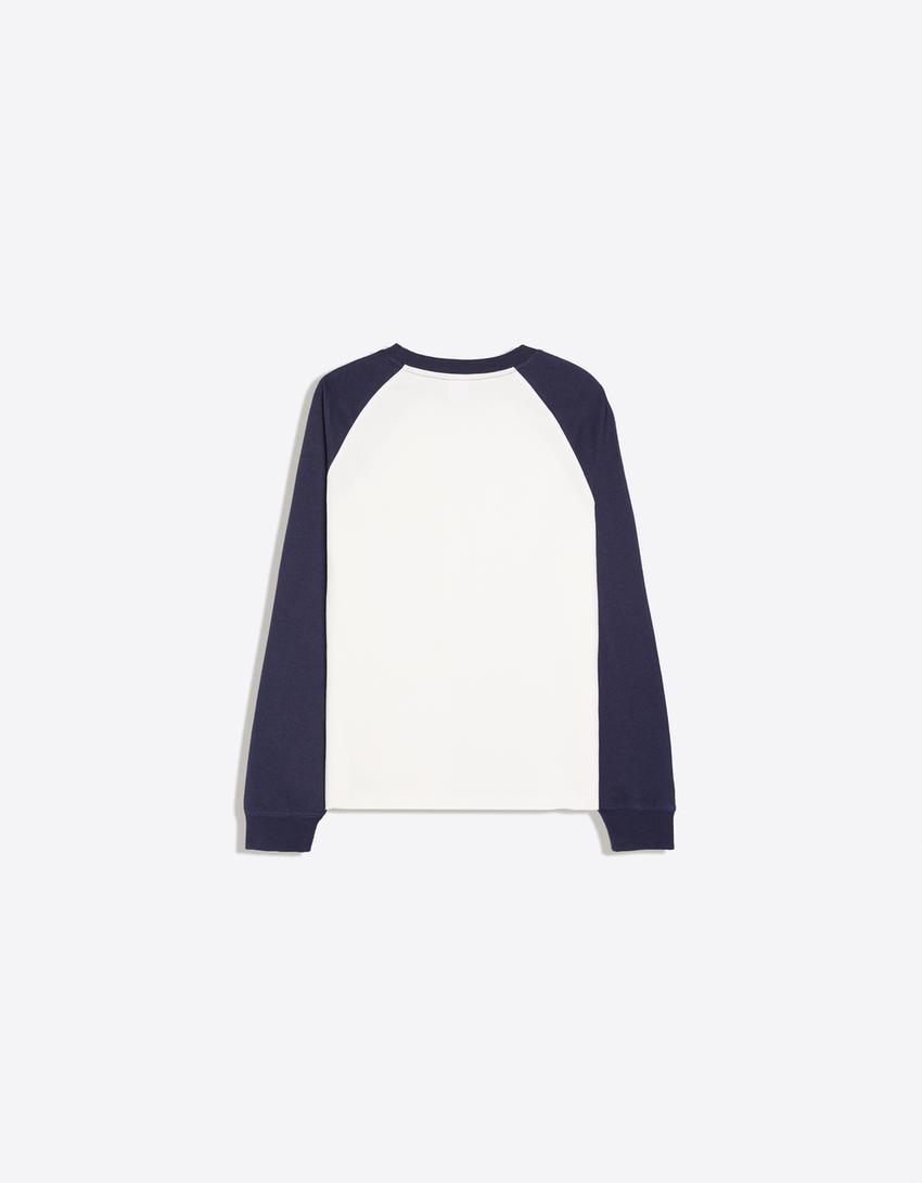 Long sleeve raglan T-shirt-Navy