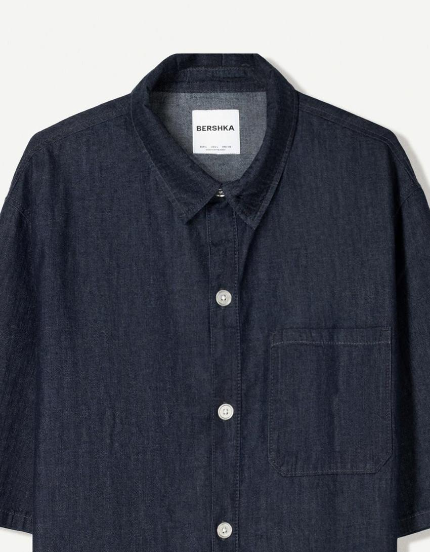Camisa manga corta denim-Marino-2