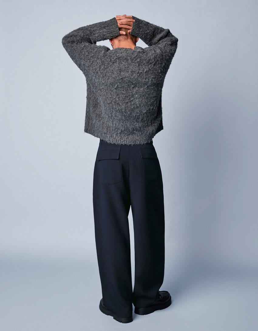 Calças super baggy tailored fit-Marinho