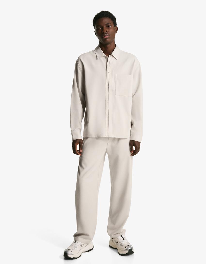 Tailored fit shirt-Cream