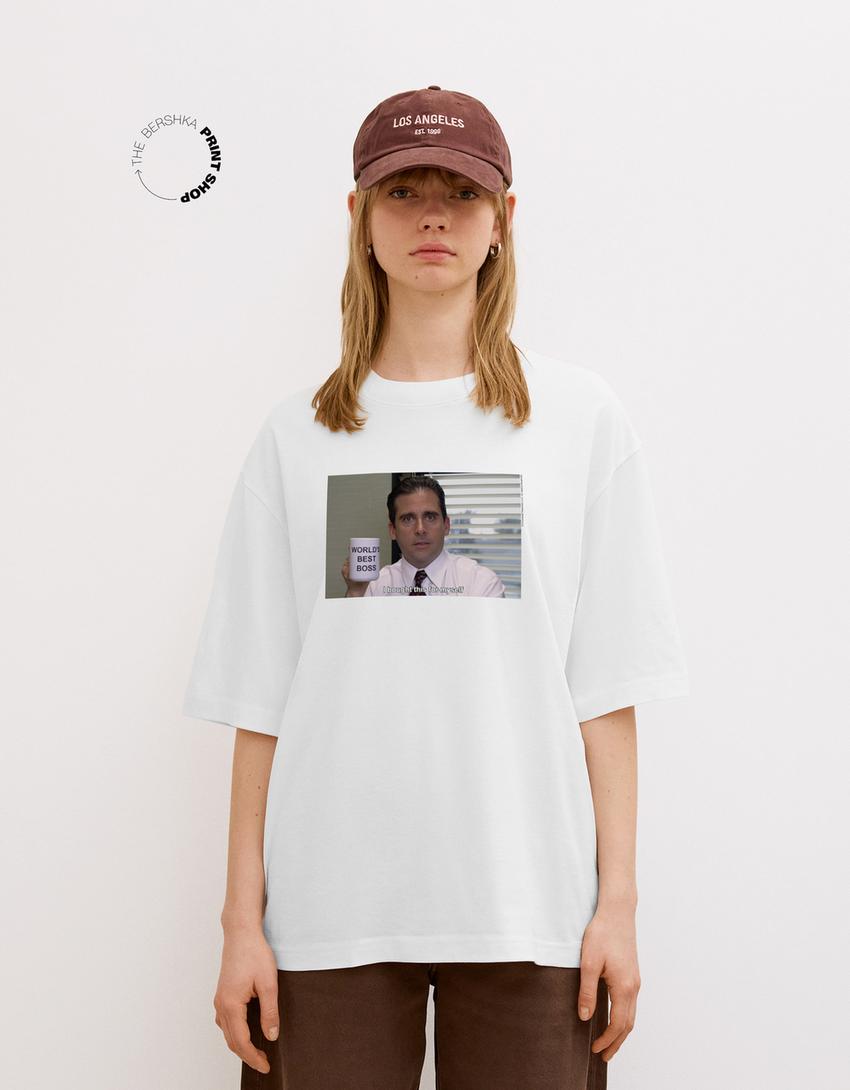 T-shirt The Office à manches courtes-Blanc cassé