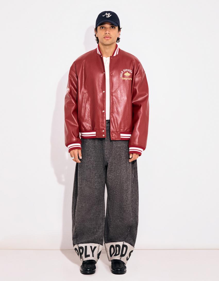 Pantalon barrel imprimé-Gris foncé