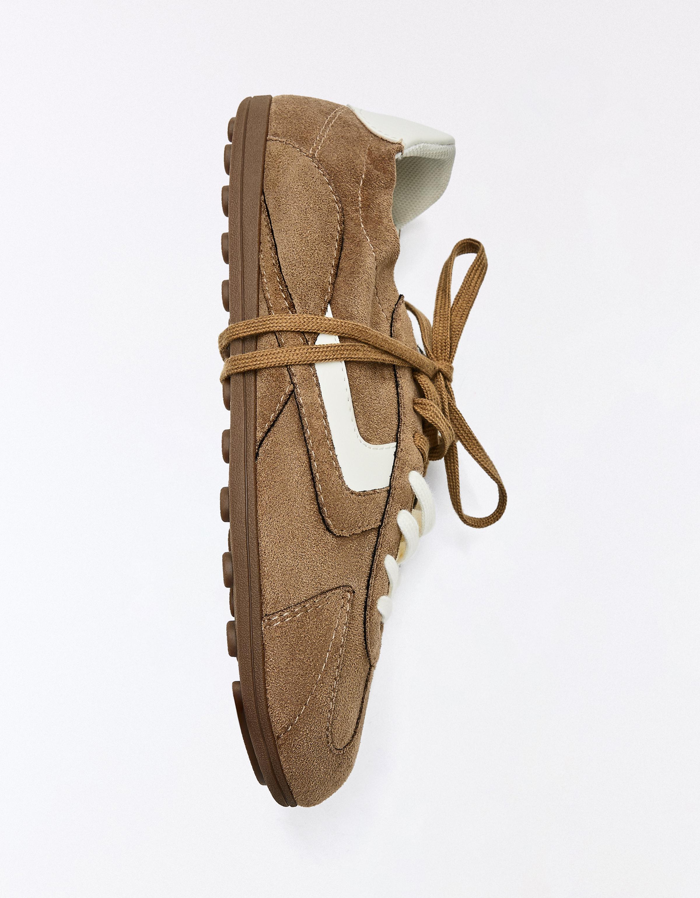 RETRO SLIM SOLE TRAINERS — SAND