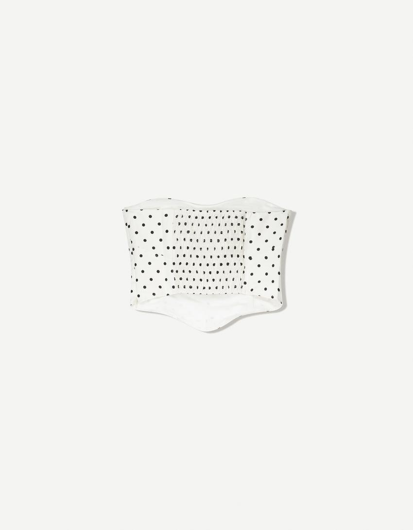 Top bandeau corsé lunares-Crudo-4