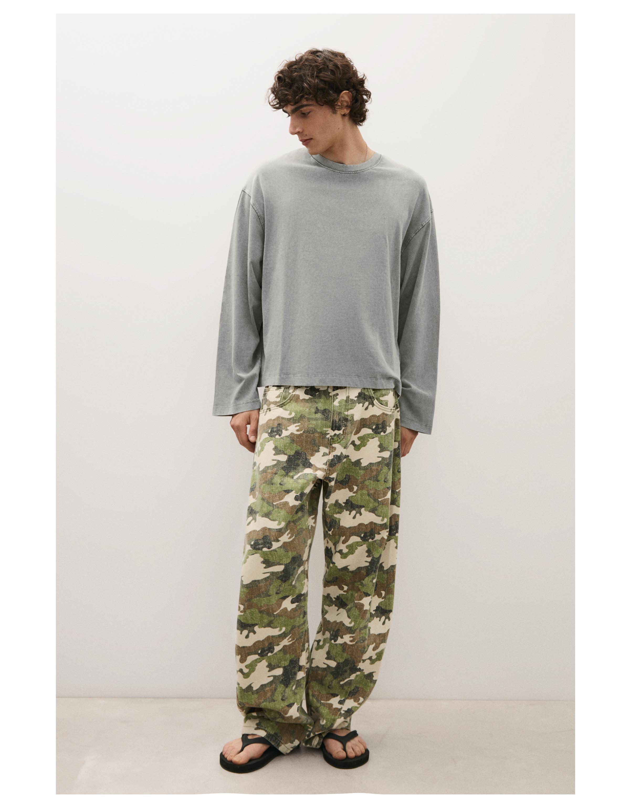 Boxy long sleeve T-shirt — Grey