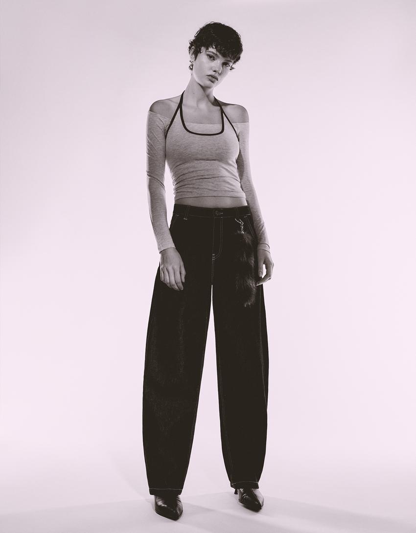 Skater-fit baggy jeans-Dark grey