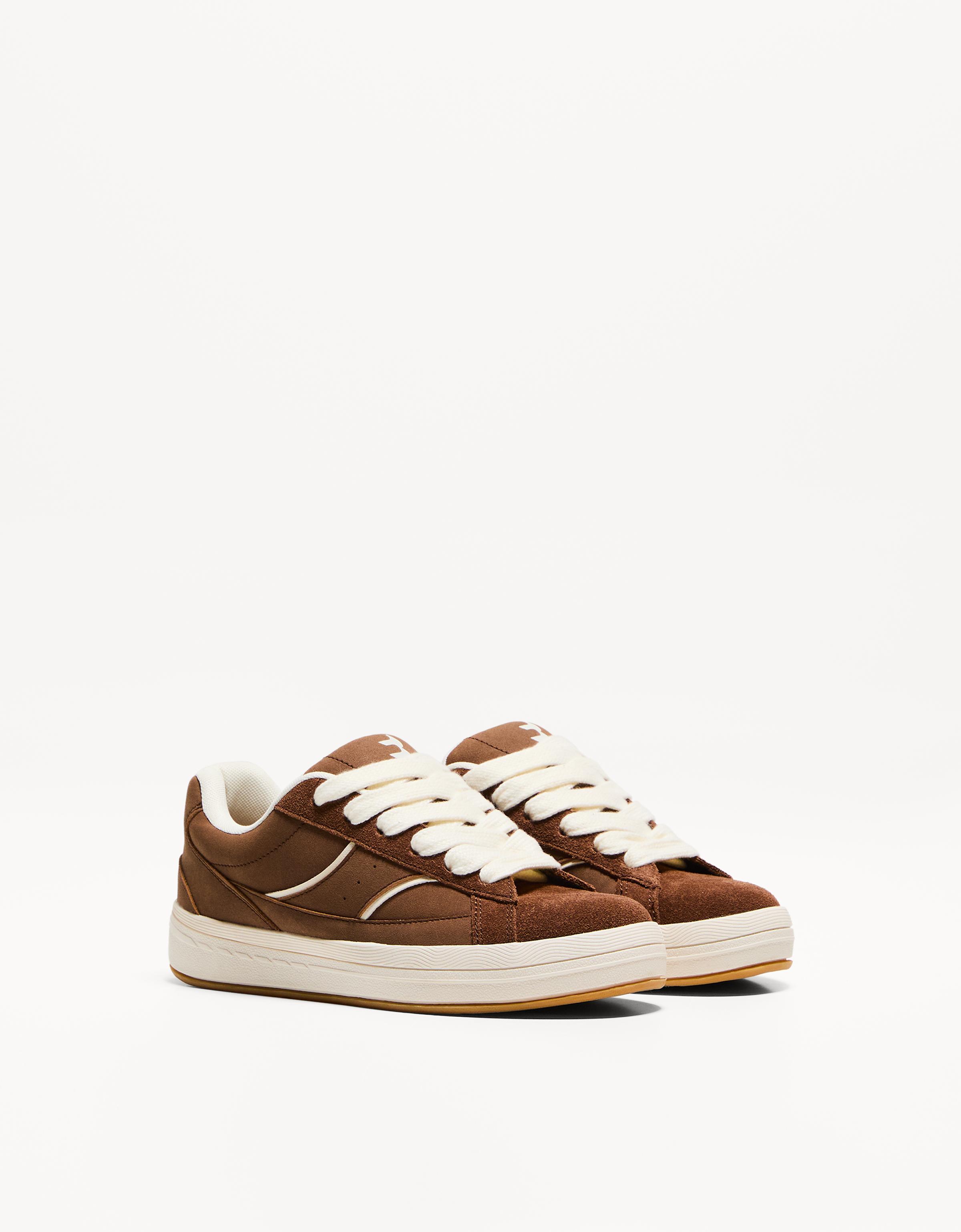 Bershka Skate-Sneaker Damen 34 Braun