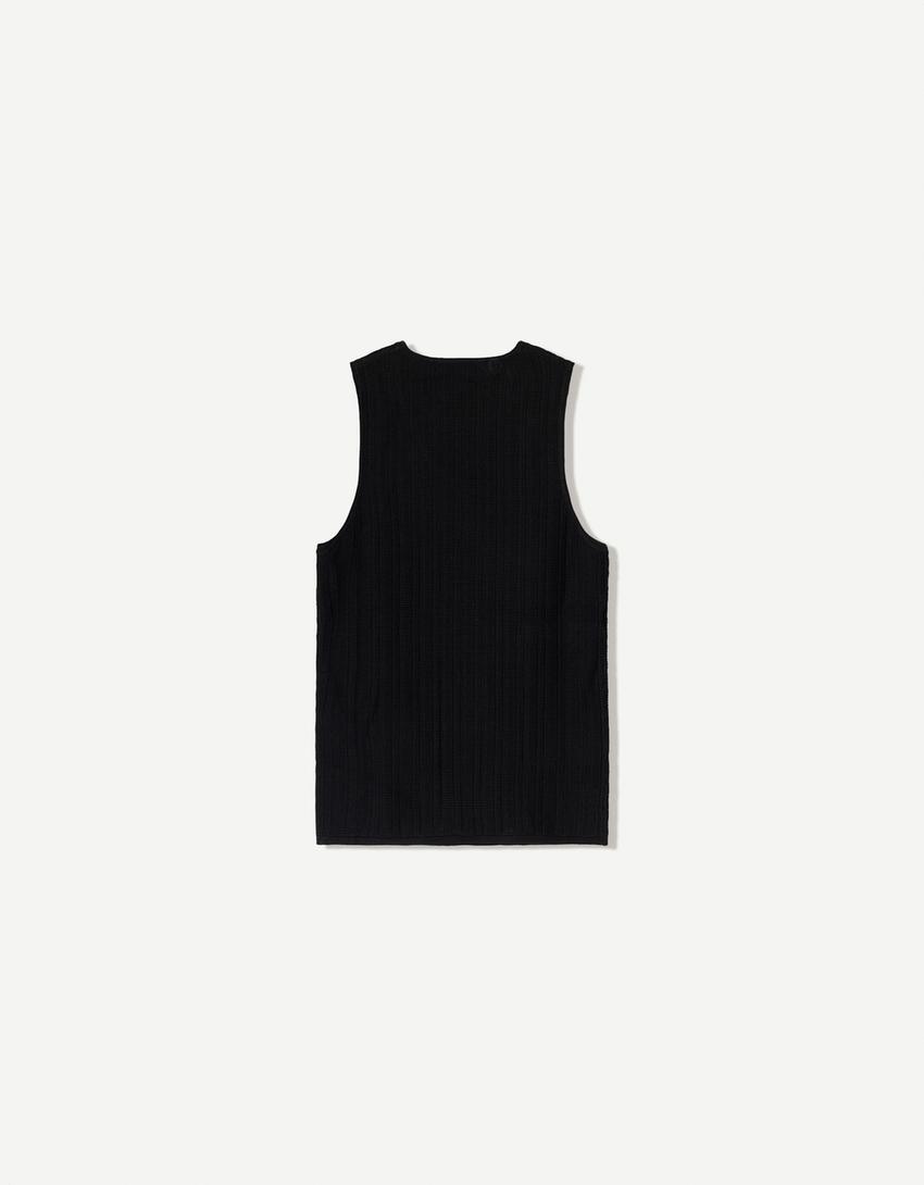 Camiseta tirantes cut-out-Negro-5