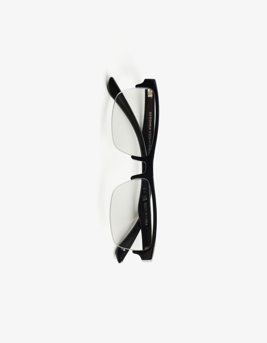 Lunettes semi-épaisses filtre lumière bleue-Noir-3
