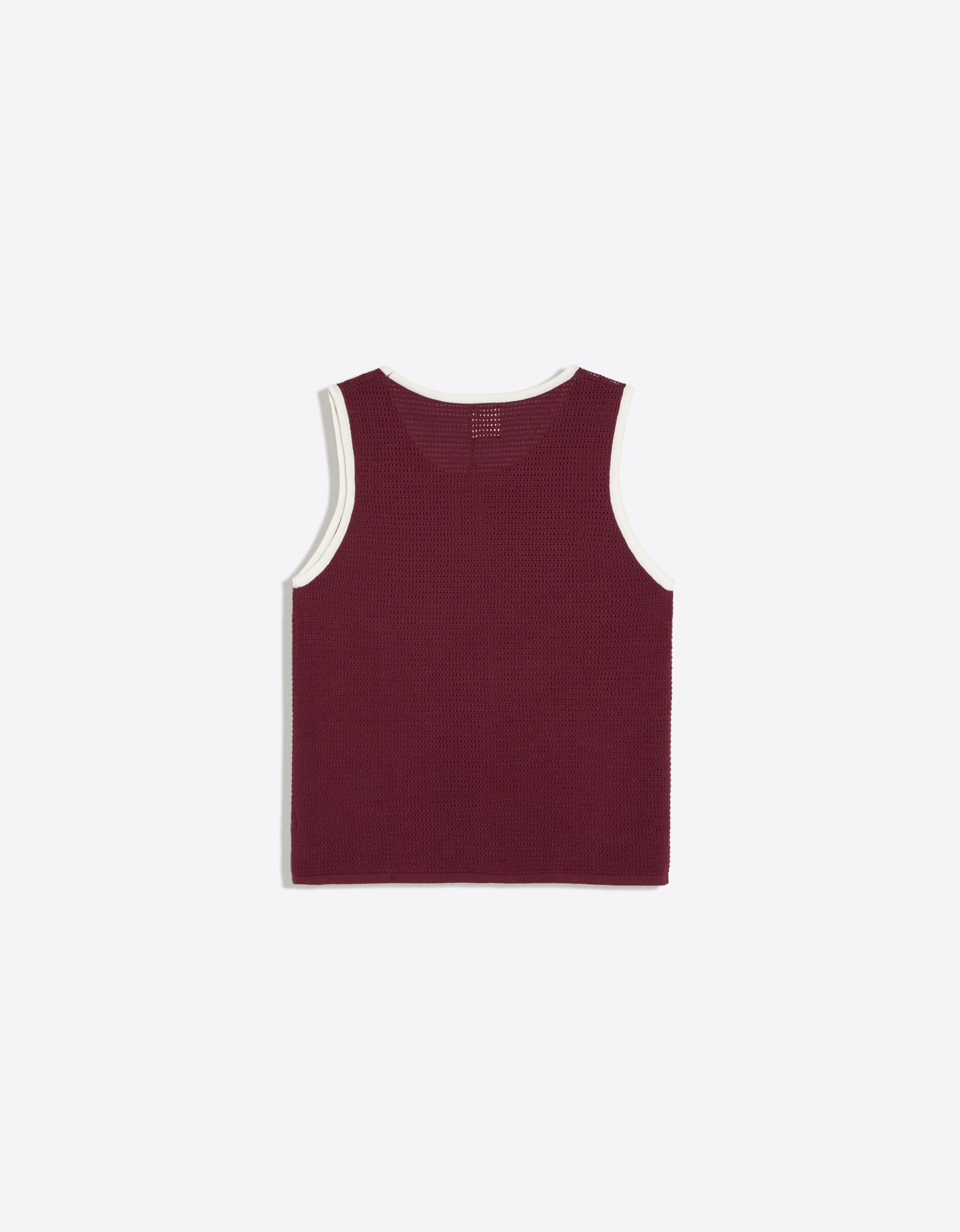 Contrast mesh vest top — Maroon