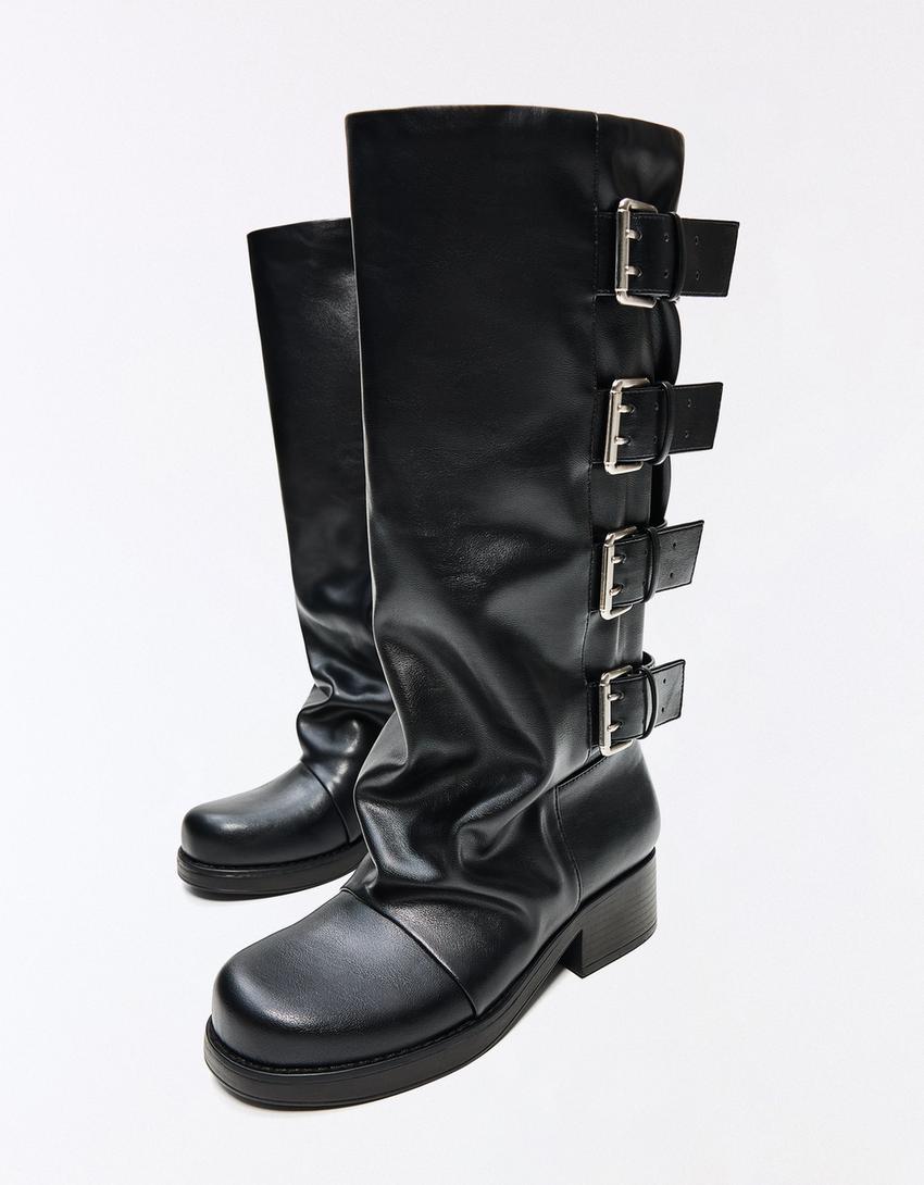 Biker-Stiefel-Schwarz
