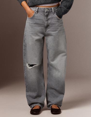 Ripped barrel loose jeans — Grey 3