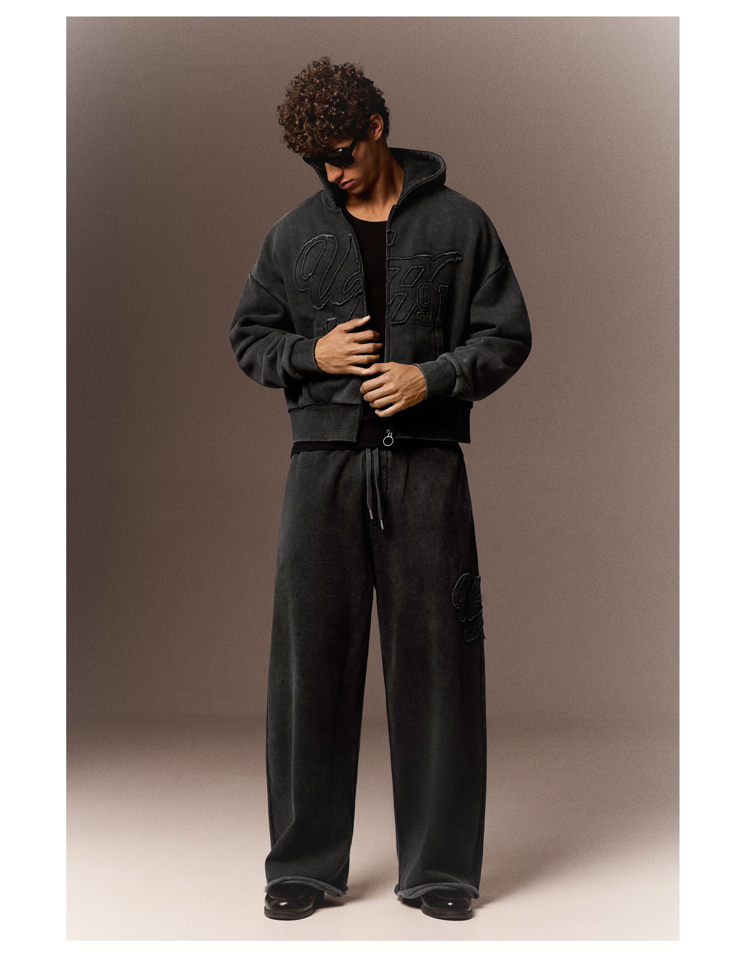 Super baggy washed trousers — Grey