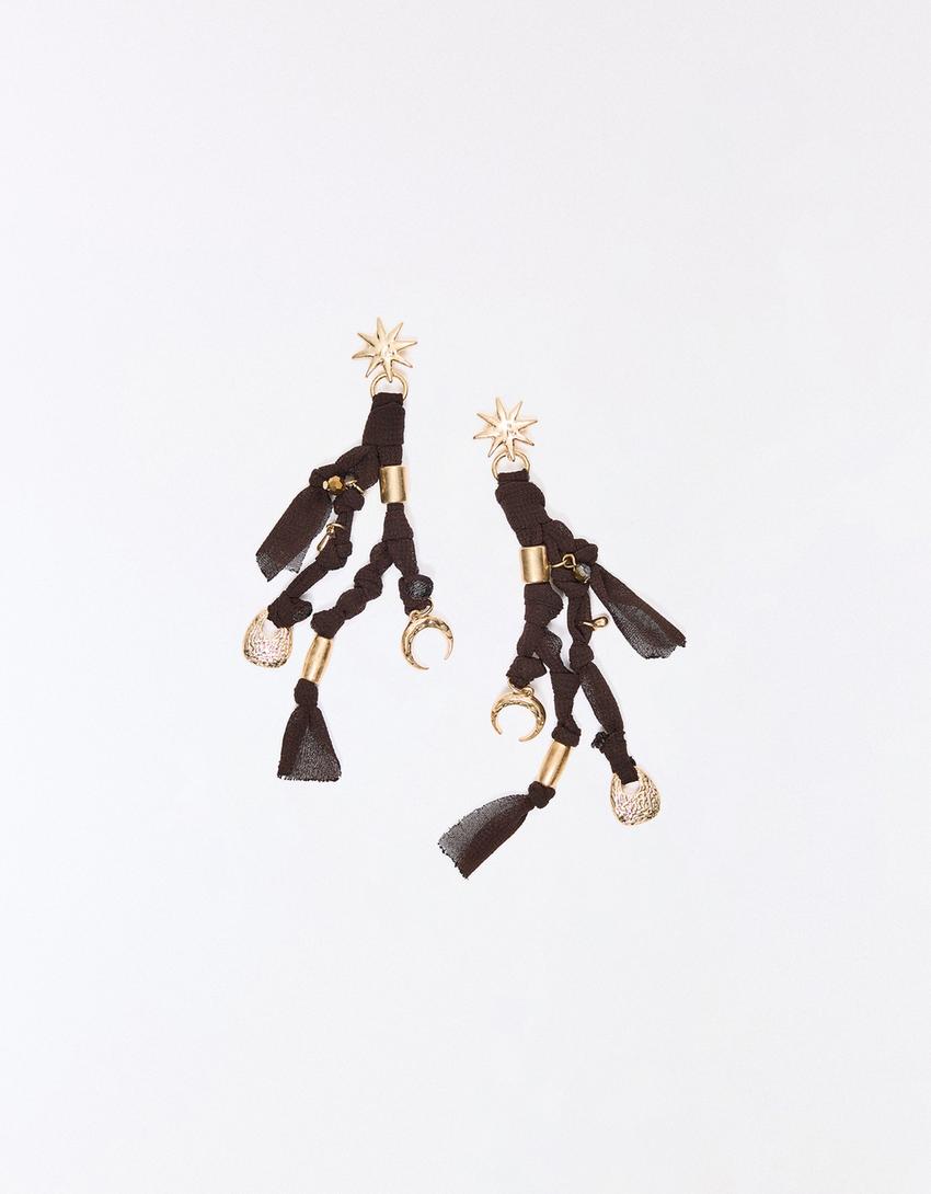 Anting-anting gantung dengan ornamen-Emas