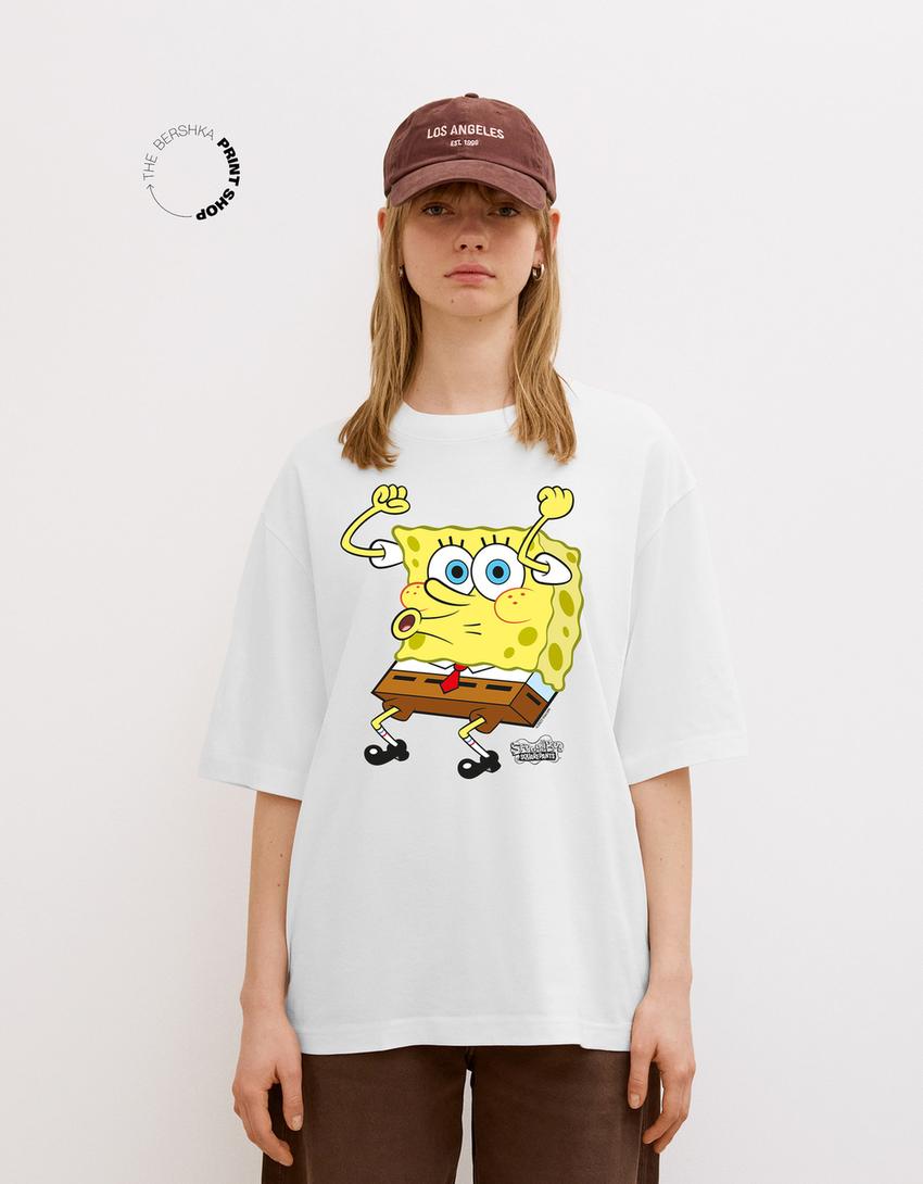 Camiseta SpongeBob manga corta-Blanco-1