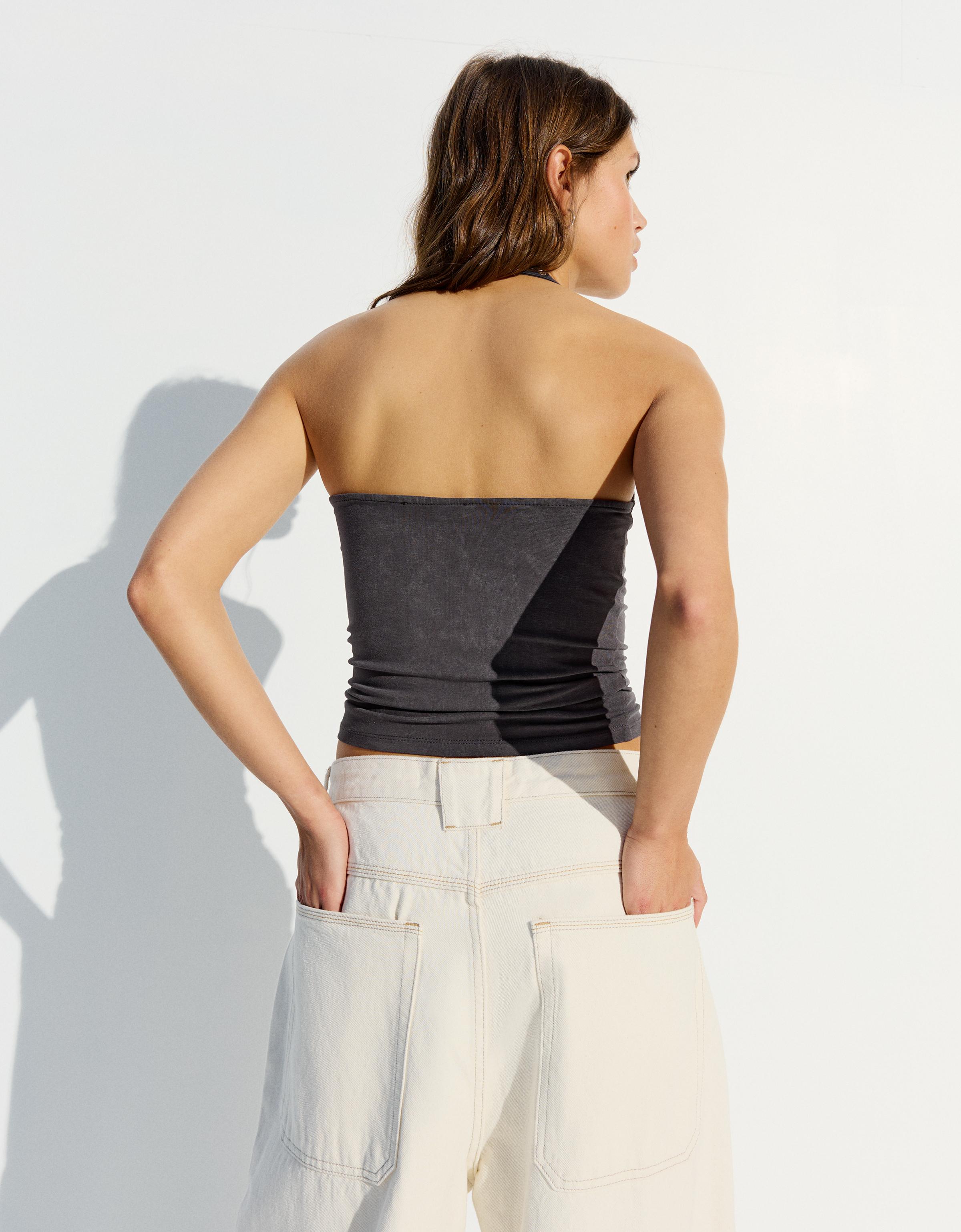 Halter yaka delikli top - Görsel 22